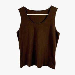 Lafayette 148 Shell Tank Top Brown Women‎ Size M Knit Capsule Minimalist Work
